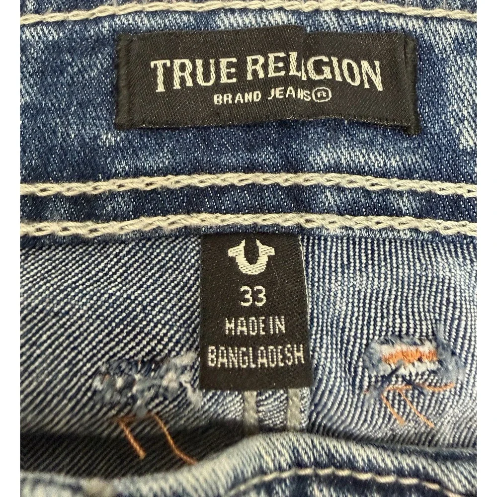True Religion Mens Denim Cargo Pants Jeans Light Celestine Wash Size 33 NWT